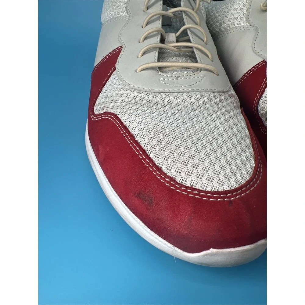 AMHERST MEN'S SHOE 13 M RED/WHITE/BLUE KNIT LACE‎ UP JOHNSTON&MURPHY 258538 MS50